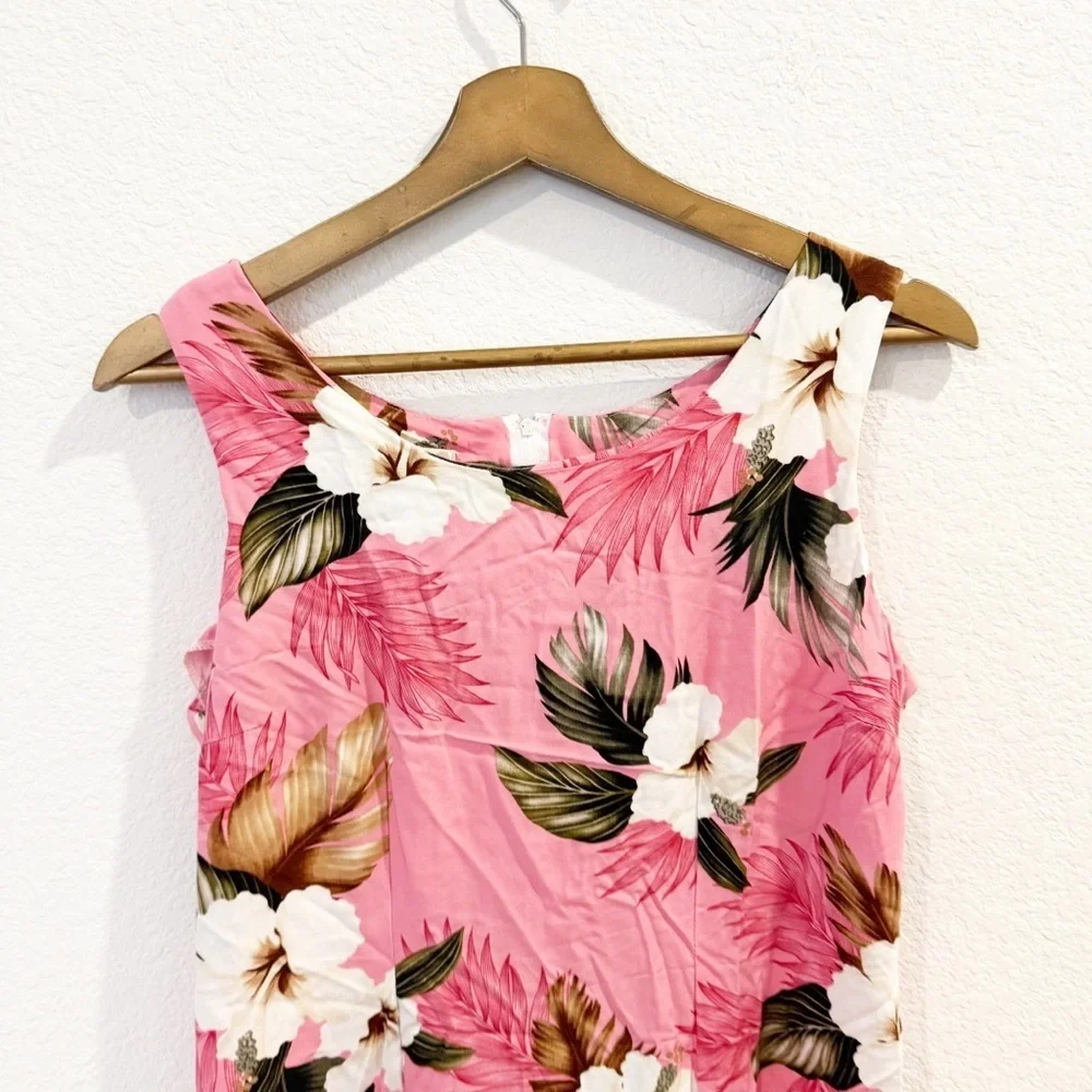 Hilo Hattie- Pink Hawaiian Print Mini Dress - Size M